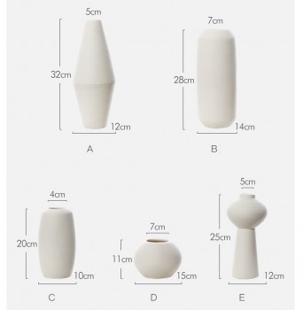 Bình gốm trắng kem trang trí (bán lẻ theo size)